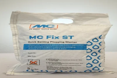 "MC-Fix ST rapid-setting repair grout for sealing water leakages in concrete and masonry structures."​