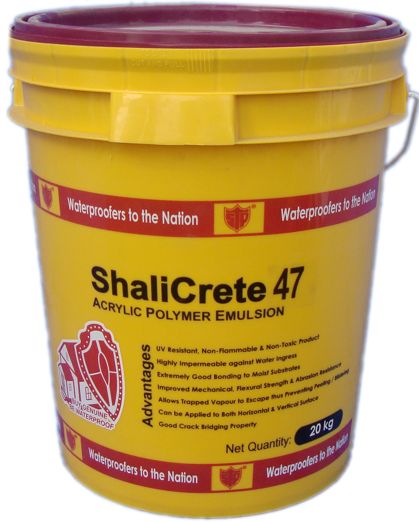 "ShaliCrete47 high-solids acrylic polymer additive for concrete bonding and waterproofing"