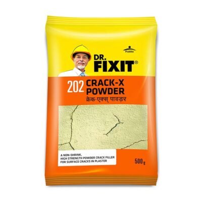 Dr. Fixit Crack-X Powder – cement-based crack filler for plaster walls, seals cracks up to 5mm, non-shrink formula.