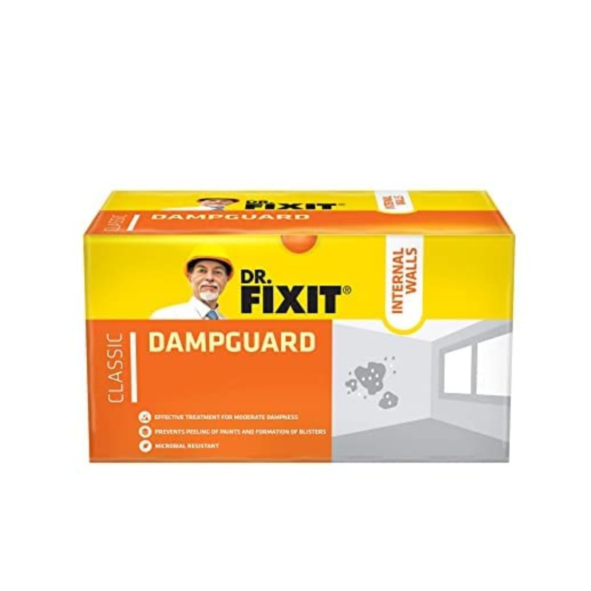Dr. Fixit Dampguard Classic – epoxy-based waterproof and anti-damp coating for walls and concrete surfaces.