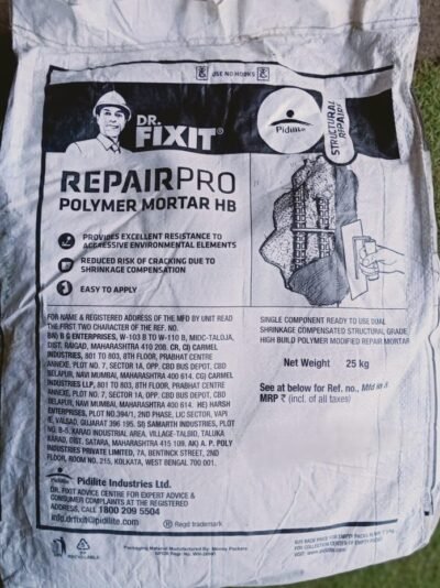 Close-up view of DR.FX Polymer Mortar HB 25KG – high-performance cement-based repair mortar for concrete.
