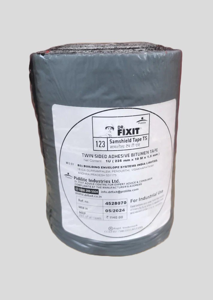 DR.FX SAMSHIELD Waterproofing Tape TS – 225mm x 10m x 1.5mm – heavy-duty bituminous self-adhesive membrane for roof joints and cracks.