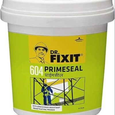 Dr. Fixit Primeseal – waterproof acrylic primer for walls, roofs, terraces, and concrete surfaces.